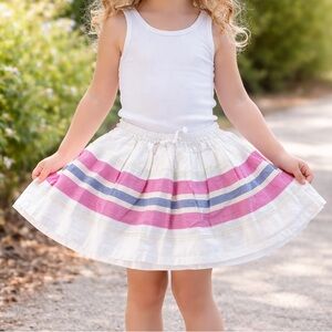 Gymboree Desert Dreams White & Pink Stripe Flare Skirt